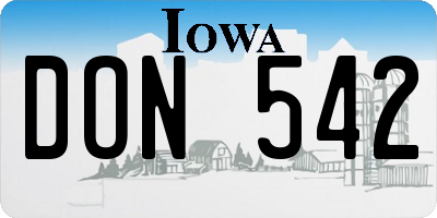 IA license plate DON542