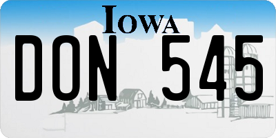 IA license plate DON545