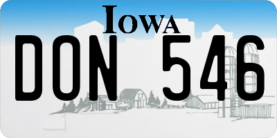 IA license plate DON546
