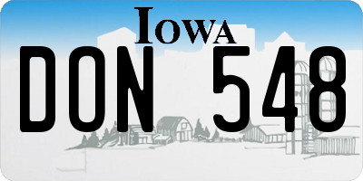 IA license plate DON548