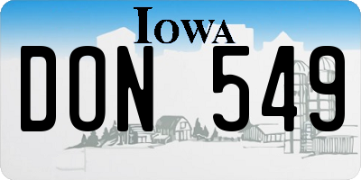 IA license plate DON549