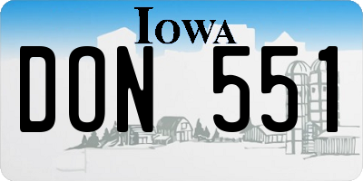 IA license plate DON551