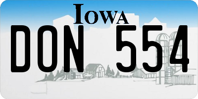 IA license plate DON554