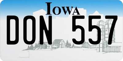 IA license plate DON557