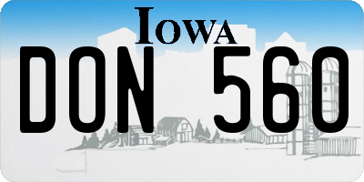 IA license plate DON560