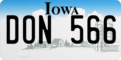 IA license plate DON566