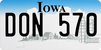 IA license plate DON570