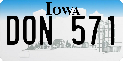IA license plate DON571
