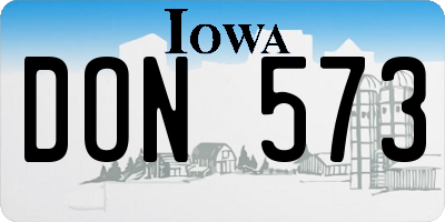 IA license plate DON573