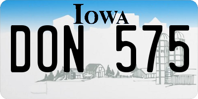 IA license plate DON575