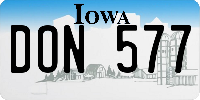 IA license plate DON577