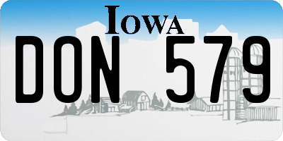 IA license plate DON579