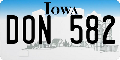 IA license plate DON582