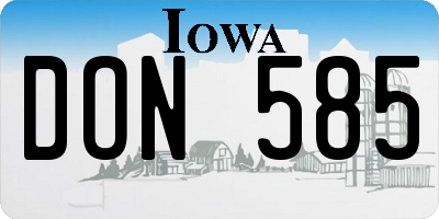 IA license plate DON585