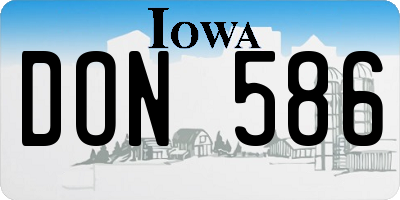 IA license plate DON586