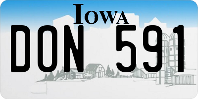 IA license plate DON591