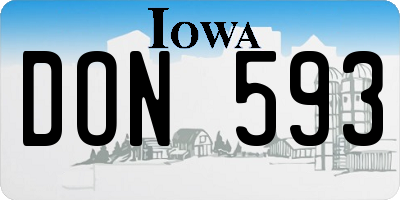 IA license plate DON593