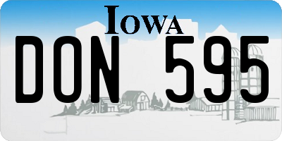 IA license plate DON595