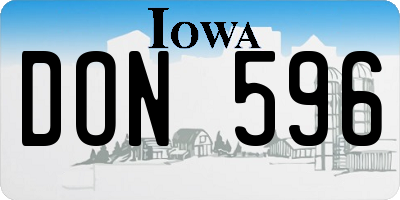IA license plate DON596