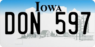IA license plate DON597