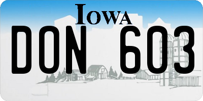 IA license plate DON603