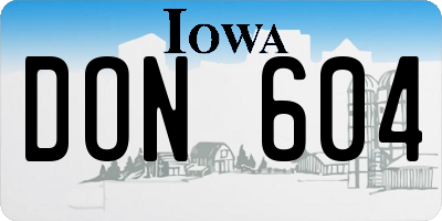 IA license plate DON604