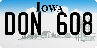 IA license plate DON608