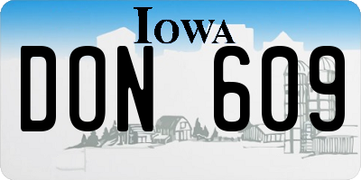 IA license plate DON609
