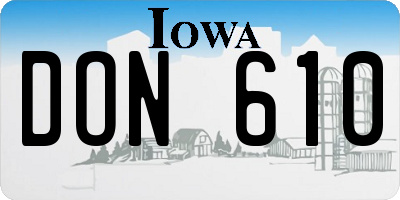 IA license plate DON610