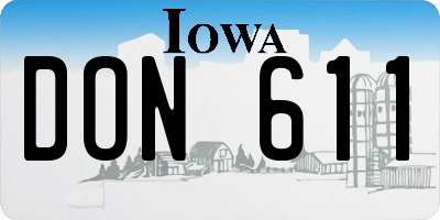 IA license plate DON611