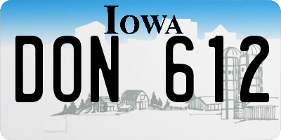 IA license plate DON612