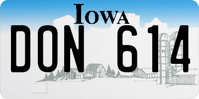 IA license plate DON614