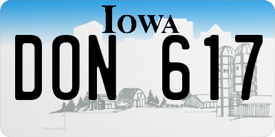 IA license plate DON617