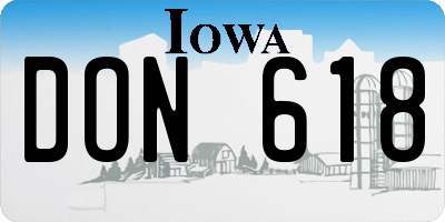 IA license plate DON618
