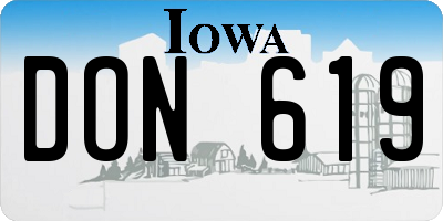 IA license plate DON619