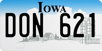 IA license plate DON621