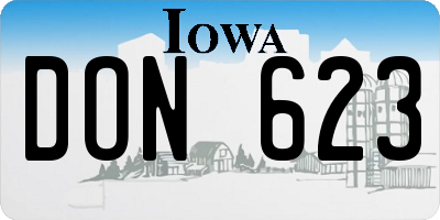 IA license plate DON623