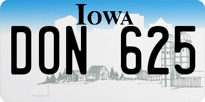 IA license plate DON625