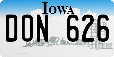 IA license plate DON626