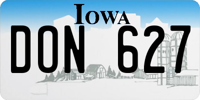 IA license plate DON627