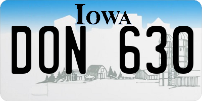 IA license plate DON630