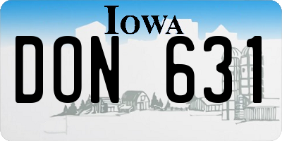 IA license plate DON631