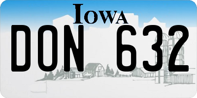 IA license plate DON632