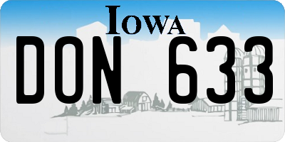 IA license plate DON633