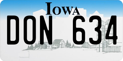 IA license plate DON634