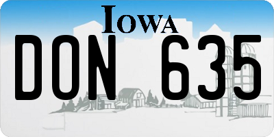 IA license plate DON635