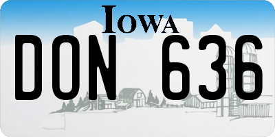 IA license plate DON636