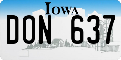 IA license plate DON637