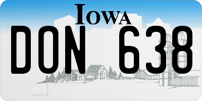 IA license plate DON638