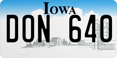 IA license plate DON640